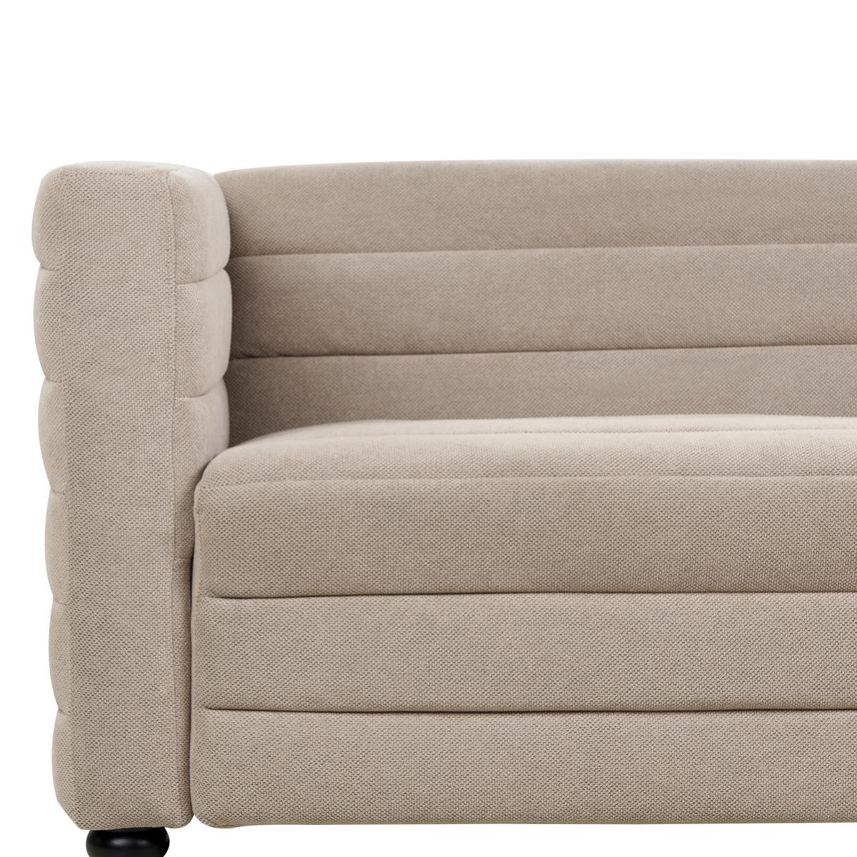 3-SITZER-SOFA Stoff taupe Hofn - Beige/Schwarz, Textil (214/72/79cm) - Beliani