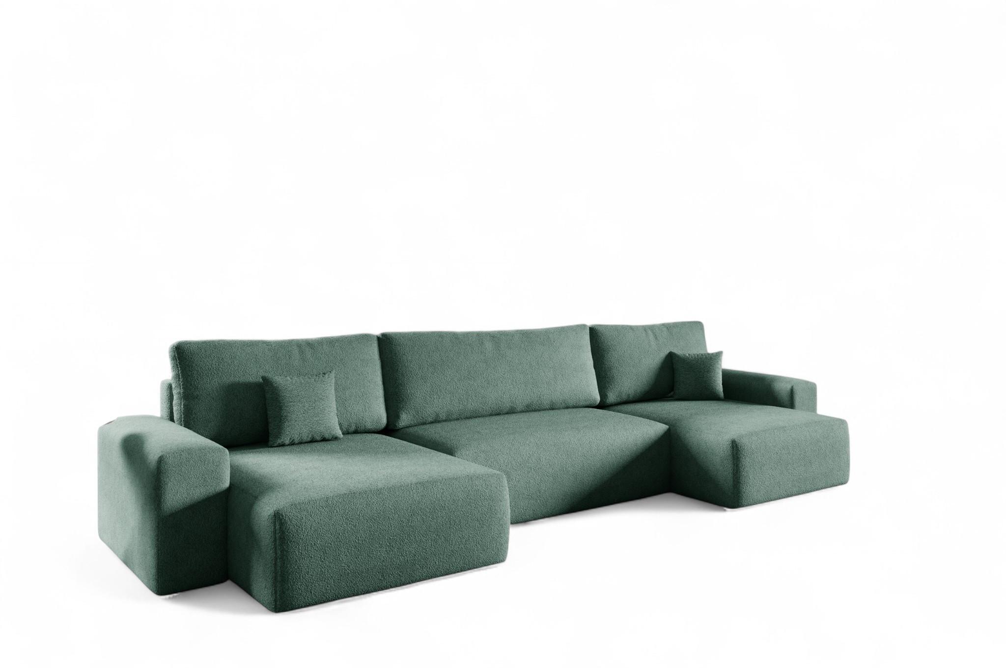 WOHNLANDSCHAFT Arona - Grün, Holzwerkstoff/Textil (398/70/148cm) - Fun Möbel