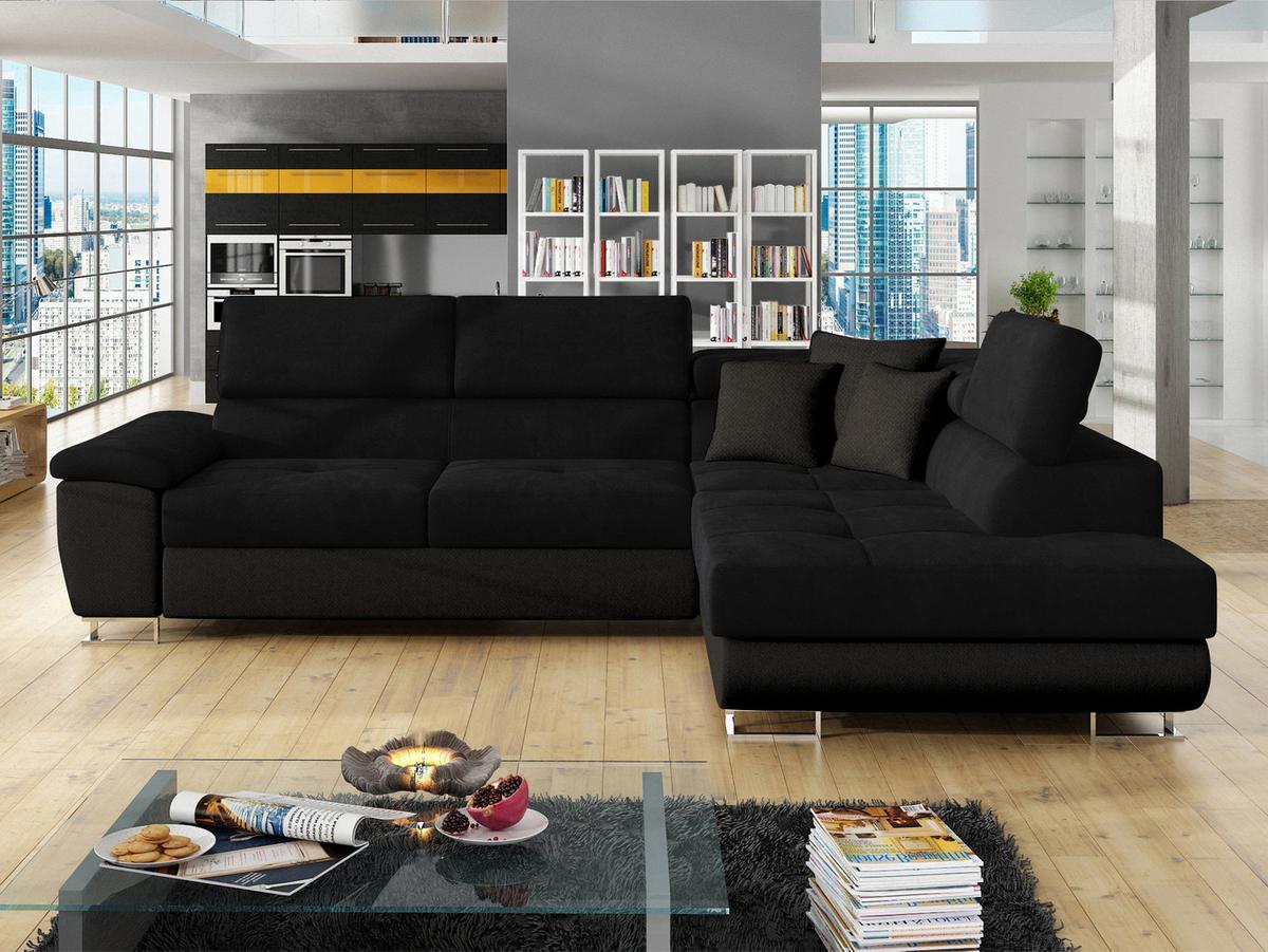 ECKSOFA Cotere, Seite: Rechts - Schwarz, Holz/Textil (202/270cm) - MIRJAN24