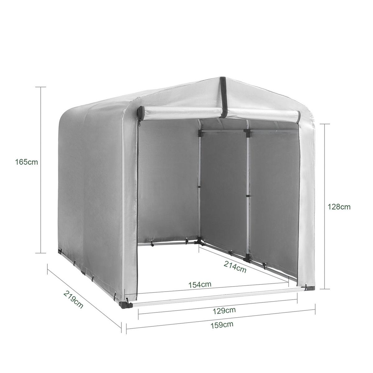 FAHRRADGARAGE Silber-Aluminium - Silberfarben, Metall (159/165/219cm) - SoBuy
