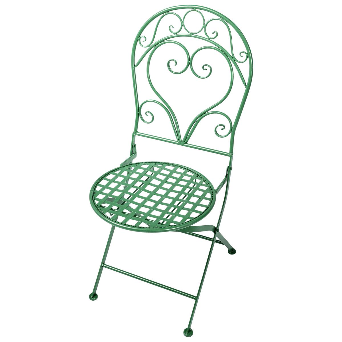 GARTENSTUHL 2er Set Metall Grün Albinia - Grün, Metall (42/94/55cm) - Beliani