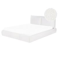 BETT mit Lattenrost 160/200 cm Weiß Vinay - Weiß, Textil (160/200cm) - Beliani