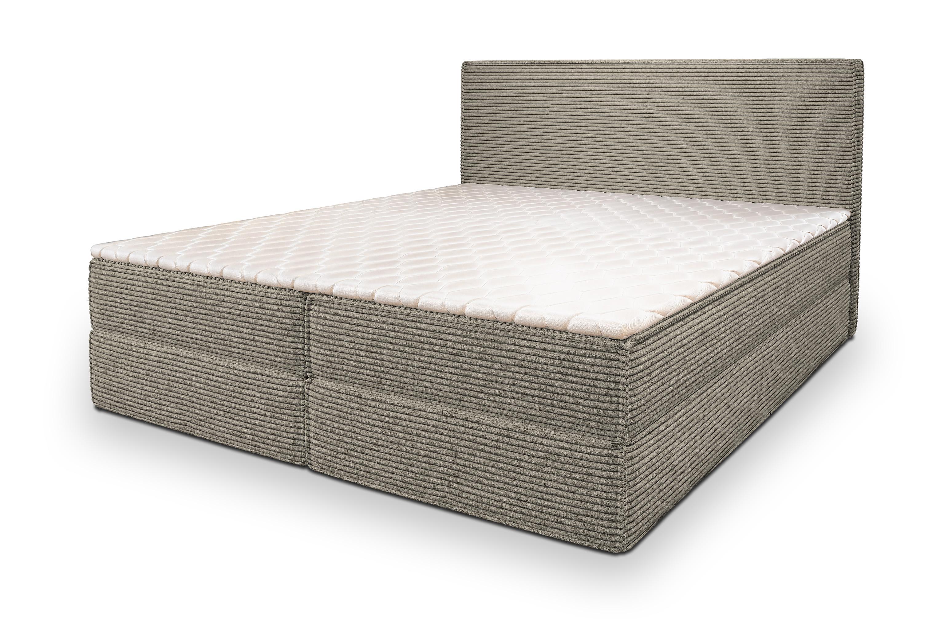 BOXBETT PELLIO 160x200 cm mit Matratze und Topper - Beige - Beige, Holz (160/200cm) - MASSENO