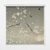 INNENROLLO - Fensterrollo - Rollo - 100x100 cm - Vögel auf einem Ast - Grau, Kunststoff (100/100/0.5cm) - TULUP