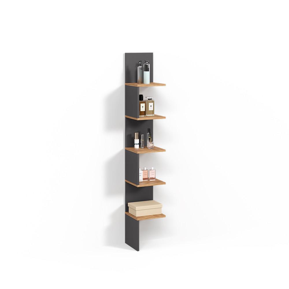 ECKREGAL Vesuvio Anthrazit 28 x 175.4 cm mit 5 Fächern - Anthrazit, Holzwerkstoff (28/175.4/28cm) - Livinity®