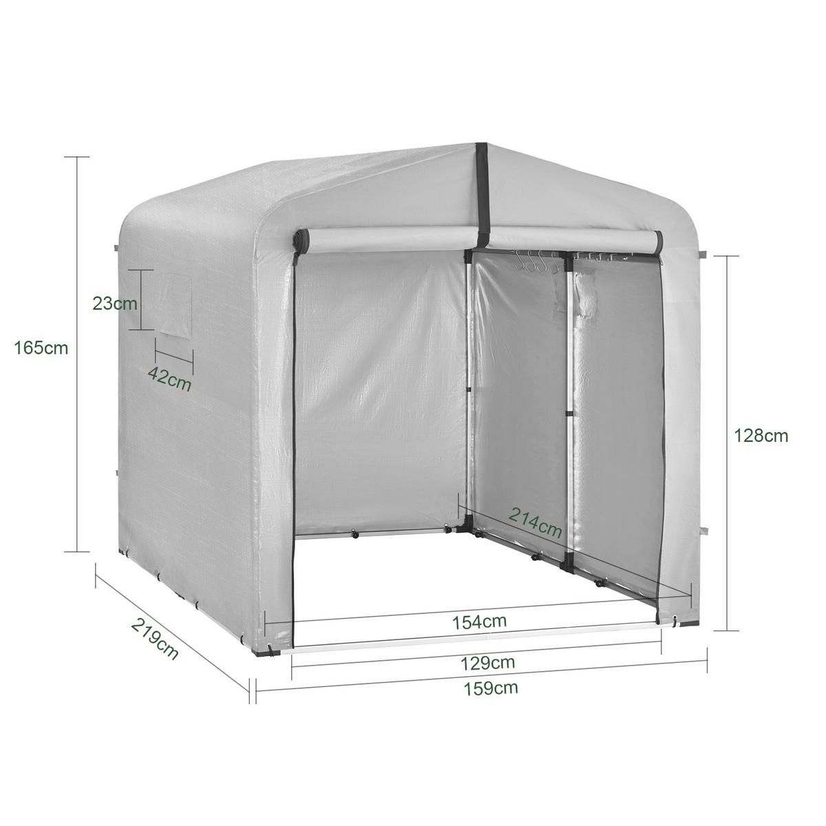 FAHRRADGARAGE Wetterfest für 2-4 Fahrräder, 159x165x219 cm - Silberfarben, Kunststoff (159/165/219cm) - SoBuy