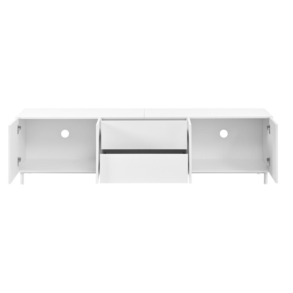 TV-LOWBOARD Weiß 180cm mit 4 Türen & 2 Schubladen im Bogen-Design - Weiß, Holzwerkstoff (180/48/40cm) - Urban Meuble