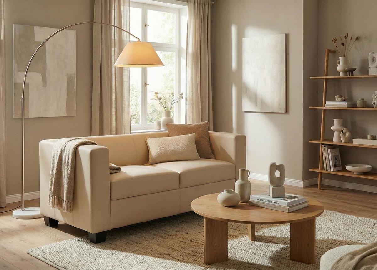 2-SITZER-SOFA Beige - Beige/Creme, Textil (137/70/75cm) - MCW