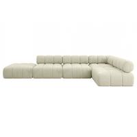ECKSOFA modulares Sofa Favio-L2 - 380x190x70 cm Beige Velours - Beige, Holzwerkstoff/Textil (380/190cm) - ALTDECOR