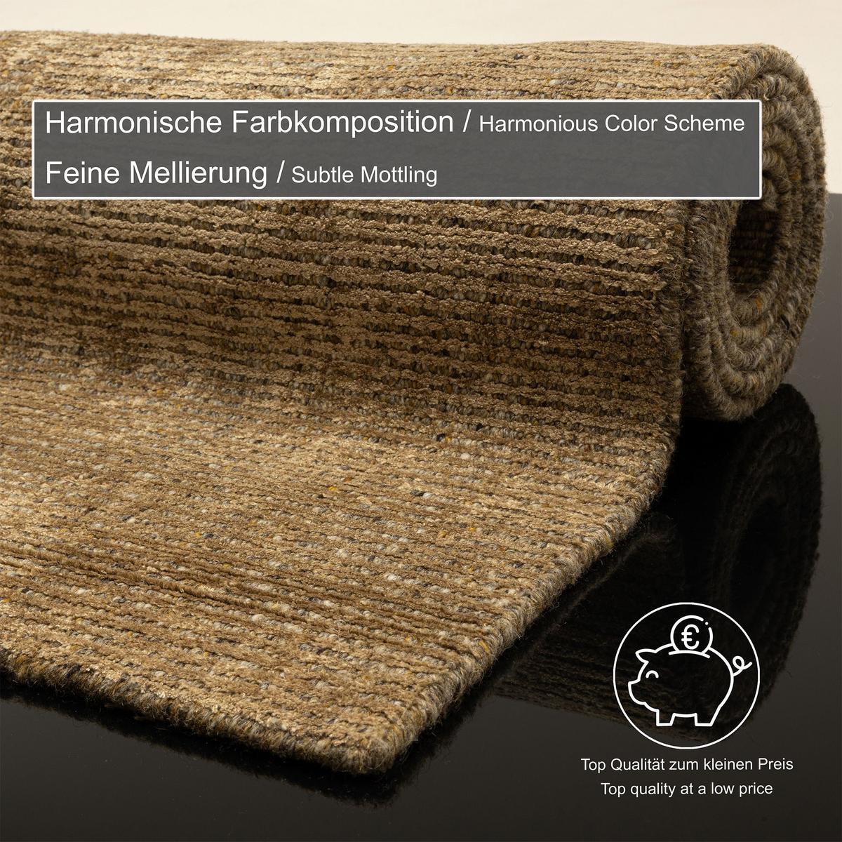HANDWEBTEPPICH Venus 170x240 cm - Goldfarben, Textil (170/240cm) - THEKO