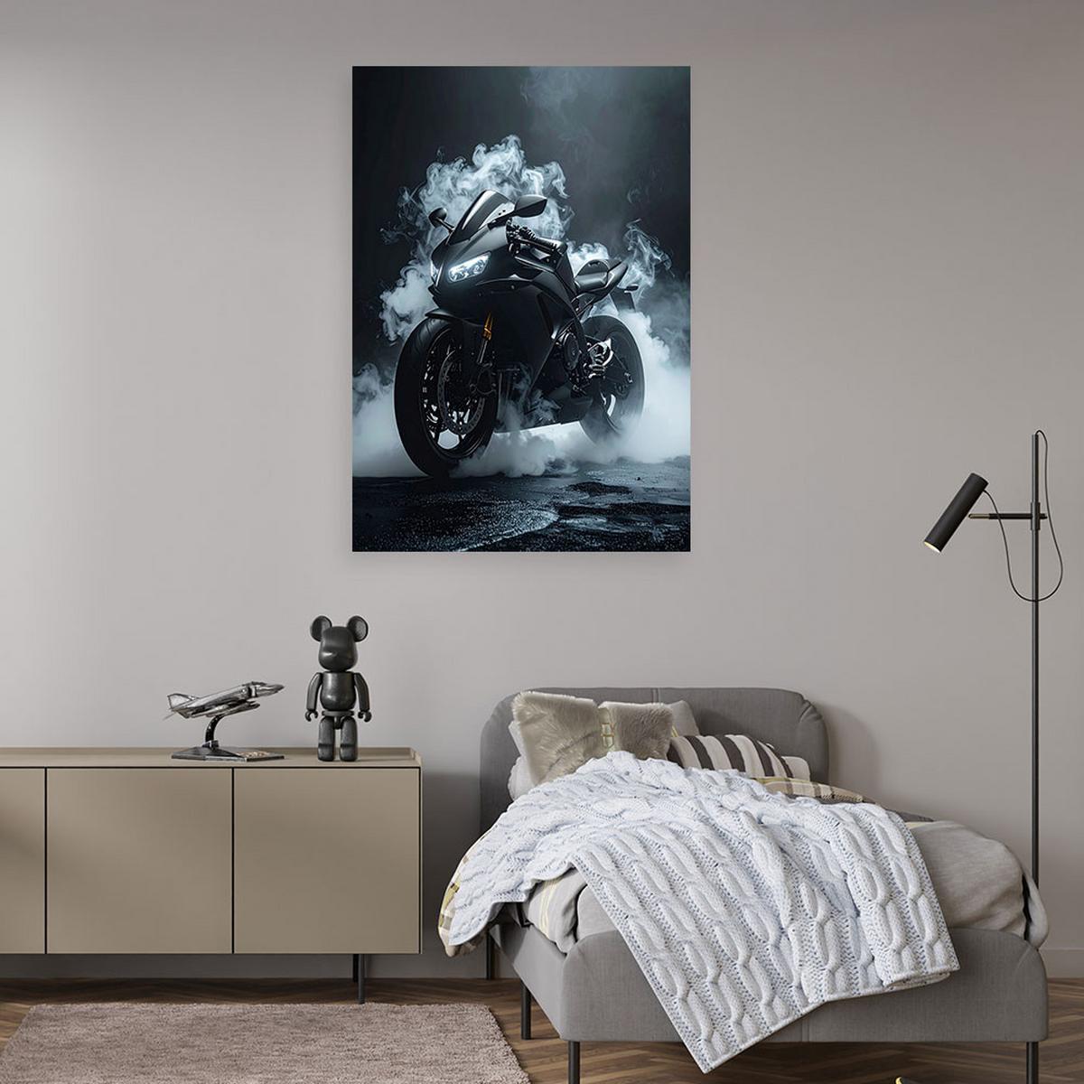 LEINWANDBILD Kraftfahrzeuge 80x120cm - Schwarz, Textil (80/120cm) - Feeby