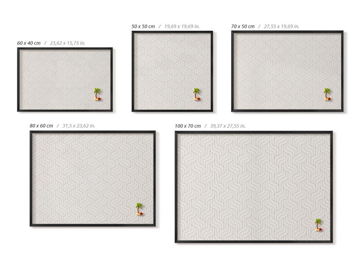 MAGNETTAFEL 80x60 cm Schwarzer Rahmen Regelmäßiges Lineares Muster - Honig, Metall (80/60/0.4cm) - TULUP
