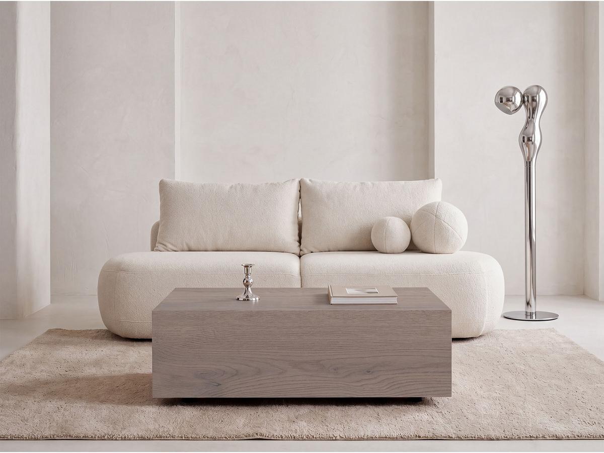 COUCHTISCH Noma Rechteckig in Eiche Braun, Blockform mit versteckten Rollen 90/55/28 cm - Greige/Schwarz, Holzwerkstoff (55/90/28cm) - WFL GROUP