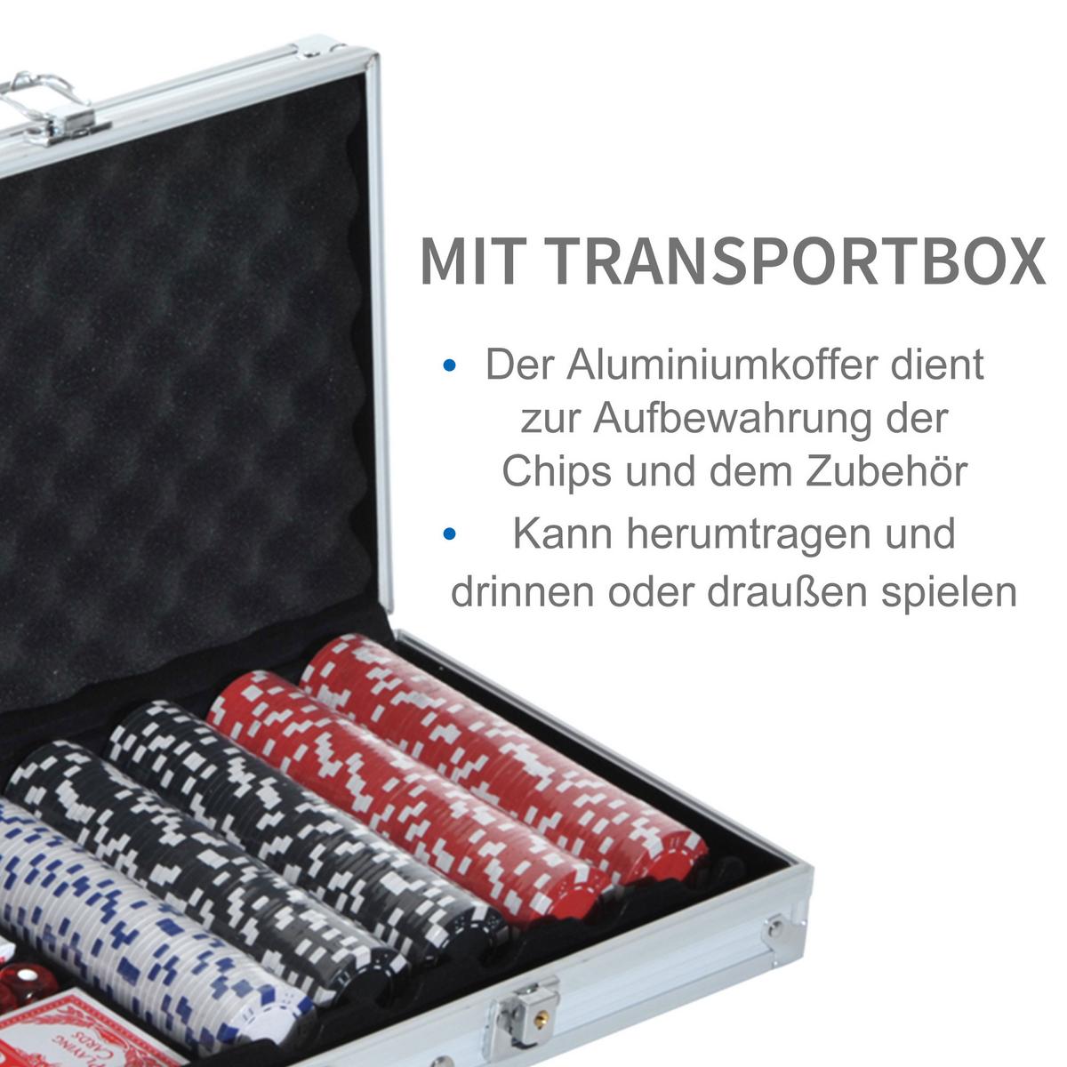 POKERKOFFER Kunststoff Aluminium Mehrfarbig - Multicolor, Kunststoff (22/55.5cm) - HOMCOM