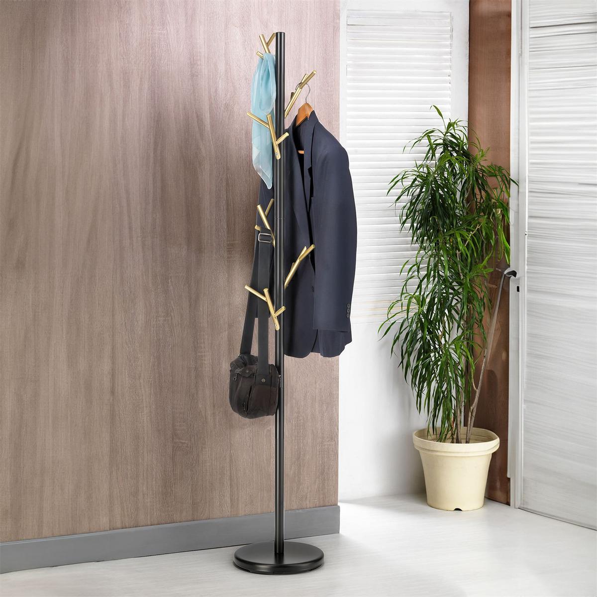KLEIDERSTÄNDER ZENO schwarz/gold - Goldfarben/Schwarz, Metall (30/177/30cm) - IDIMEX