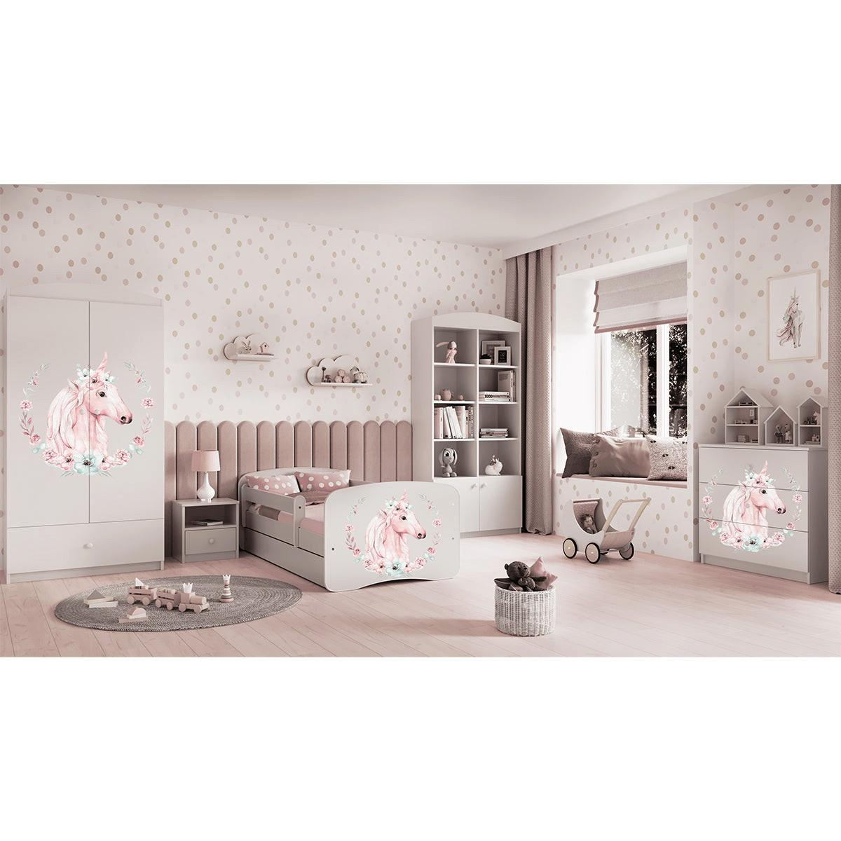 BETT Weiß - Hellrosa/Weiß, Holzwerkstoff (80/180cm) - Petits-meubles