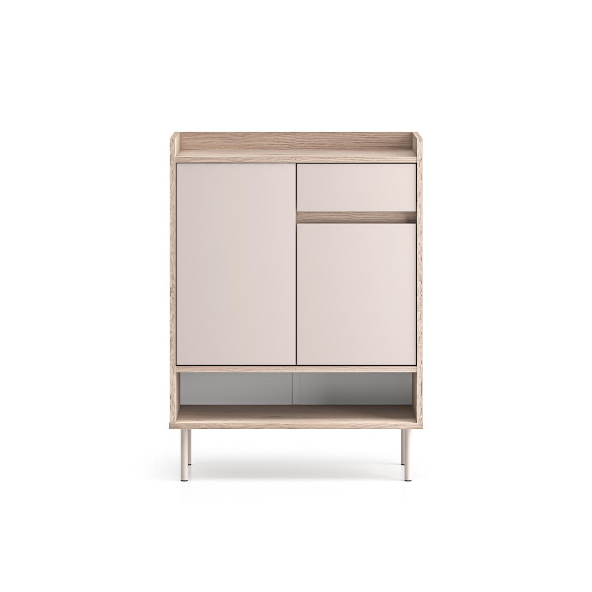 SCHUHMÖBEL Alos Kaschmir und Holz - Beige, Holzwerkstoff (70/95/34cm) - Petits-meubles