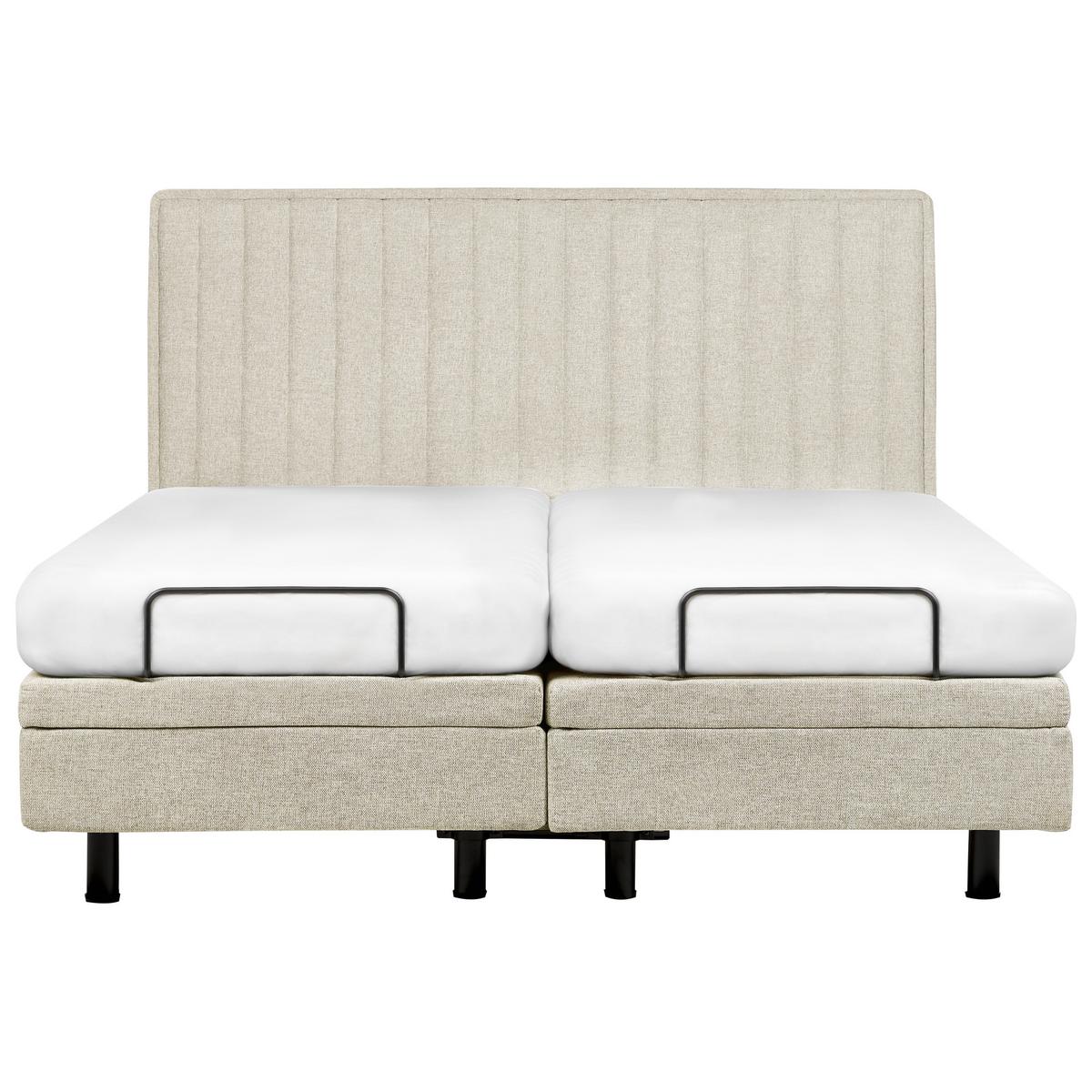 BETT verstellbar 180/200 cm Stoff Beige Castellan - Beige, Textil (180/200cm) - Beliani