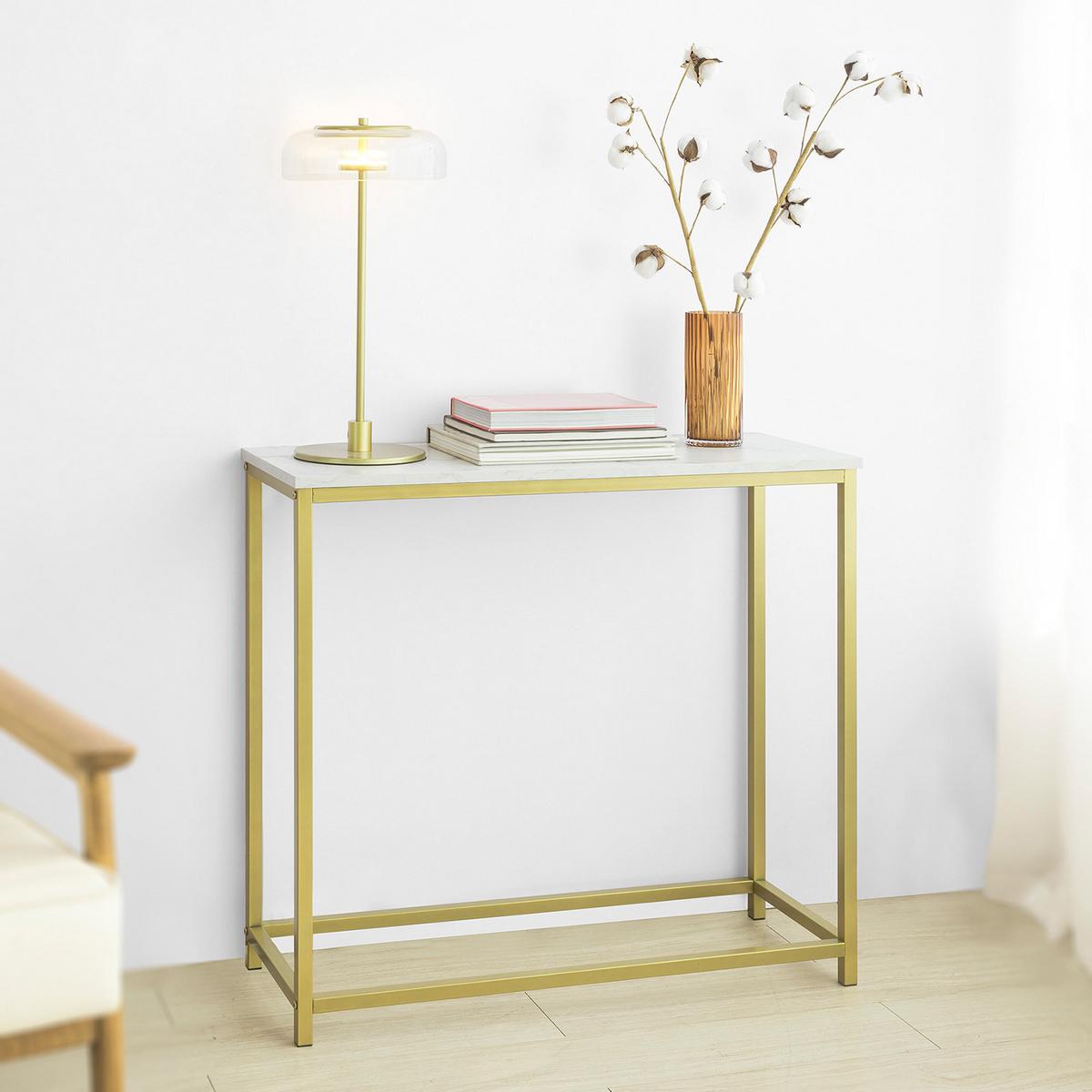 KONSOLENTISCH Golden - Goldfarben, Holzwerkstoff (30/80/75cm) - SoBuy