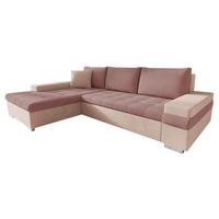 ECKSOFA Bangkok Mini - Silberfarben/Rosa, Holz/Textil (274/182cm) - MIRJAN24