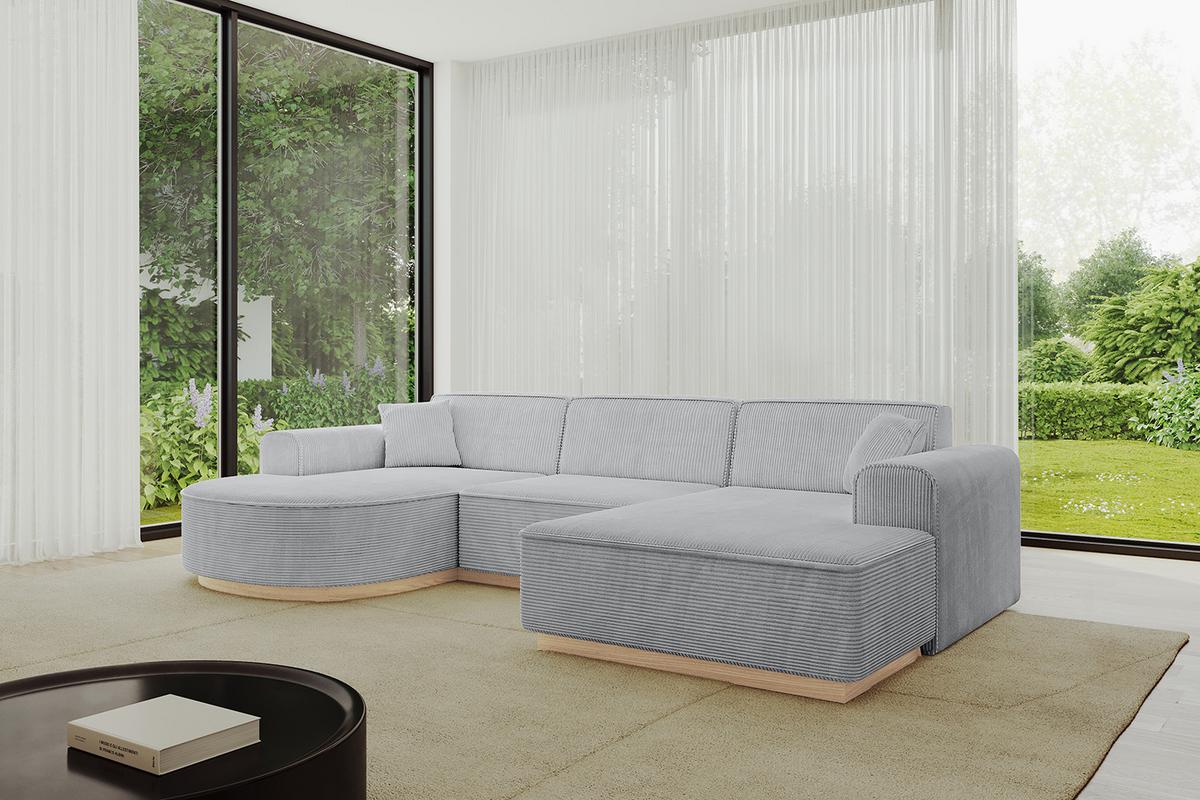 WOHNLANDSCHAFT ARRIO-U1 303x171x83 cm Grau - Grau, Holzwerkstoff/Textil (303/83/171cm) - ALTDECOR