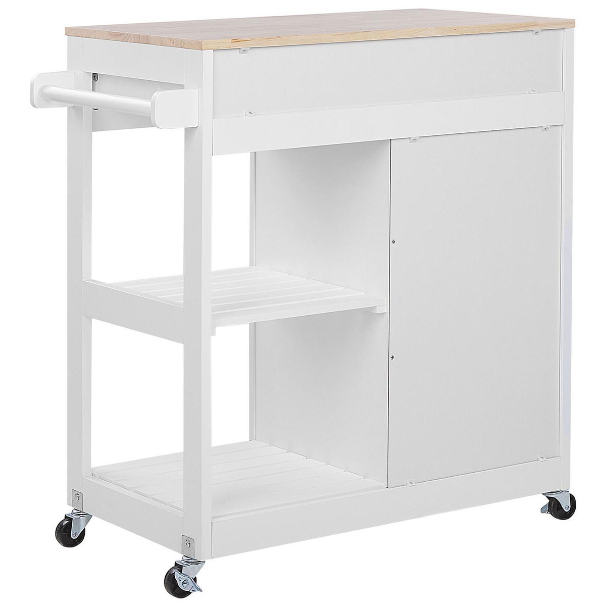 SERVIERWAGEN Weiß Trapani - Weiß/Braun, Holzwerkstoff (75/87/44cm) - Beliani
