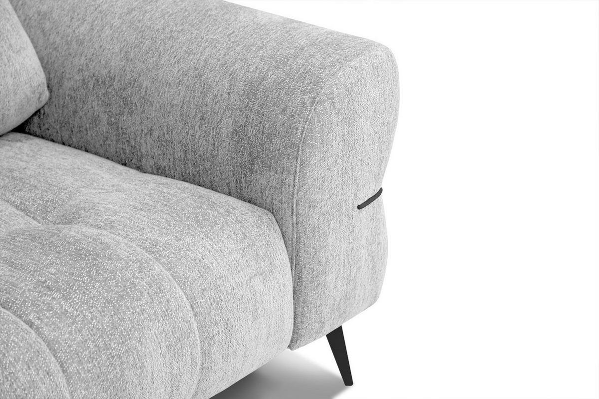 SOFA SALVINI 2,5-Sitzer, hellgrau - Hellgrau/Schwarz, Holzwerkstoff/Textil (176/88/99cm) - Wozimo