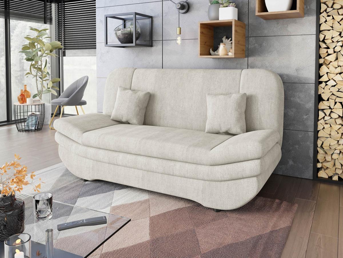 SCHLAFSOFA Weronika - Ecru/Schwarz, Holz/Kunststoff (200/95/90cm) - MIRJAN24