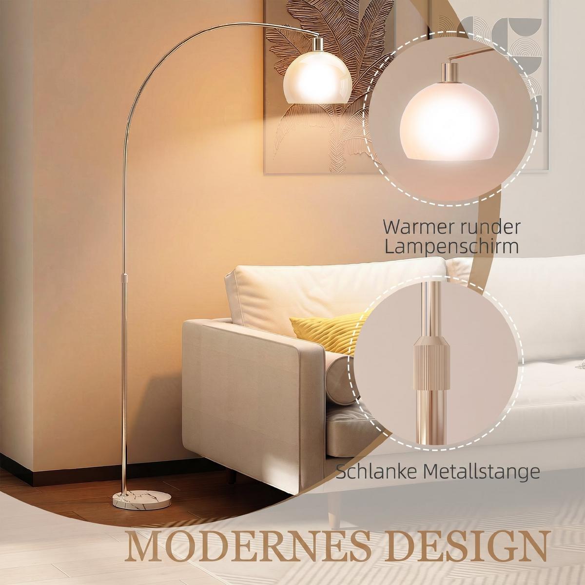 STEHLAMPE Metall Weiß - Weiß, Metall (90/26/180cm) - HOMCOM