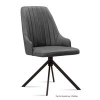 ESSZIMMERSTUHL (4er-Set) Dunya 52x91x60 Schwarz/Grau - Schwarz/Grau, Kunststoff (60/91/52cm) - 58aufmkessel