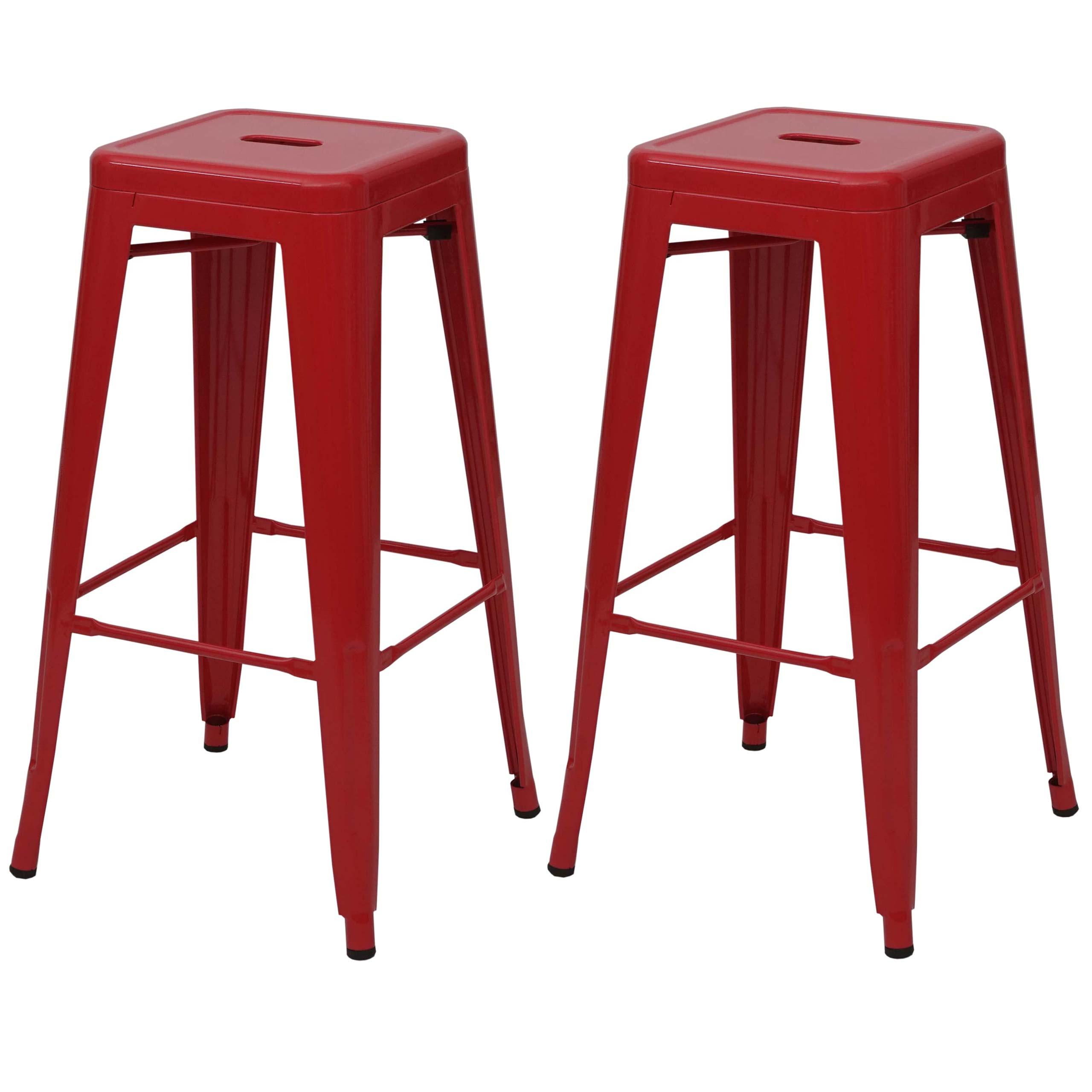 BARHOCKER Rot 2er-Set - Rot, Metall (43/77/43cm) - MCW
