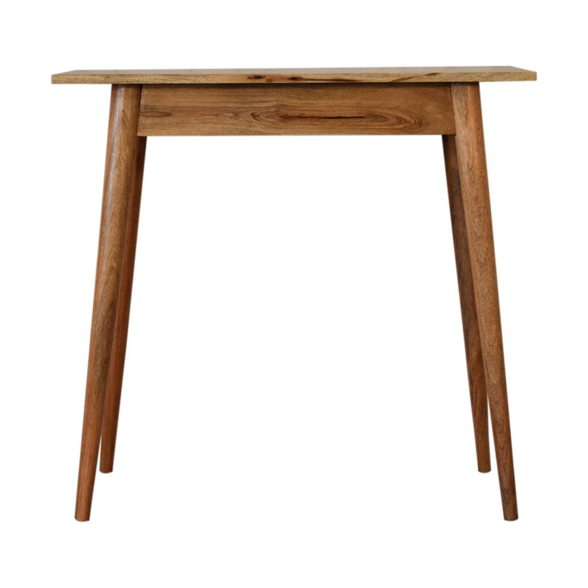 SCHREIBTISCH in Eichen-Finish, 1 Schublade, Nordische Beine, Beige - Messingfarben/Braun, Holz/Metall (35/80/77cm) - Artisan Furniture