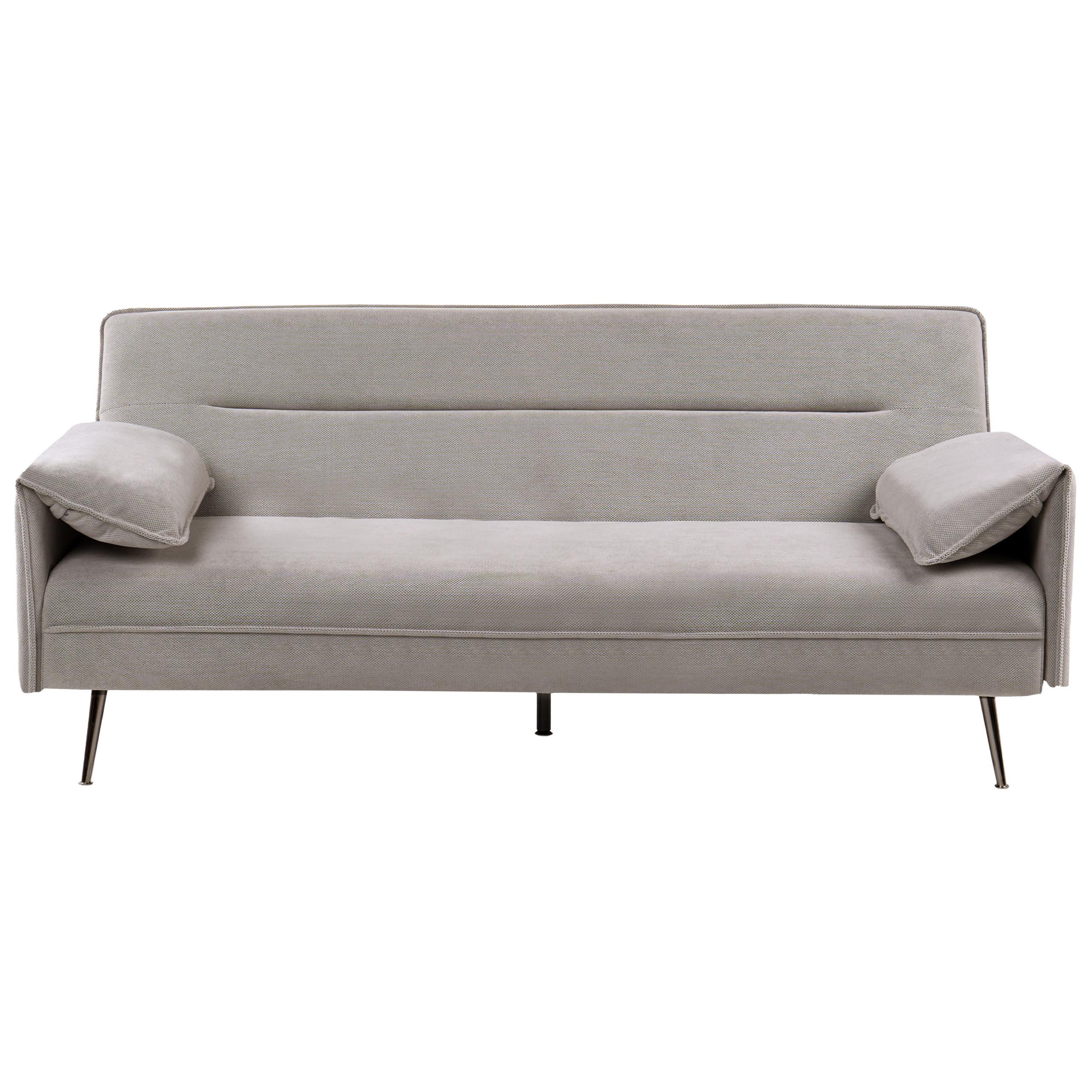 SCHLAFSOFA 3-Sitzer Stoff Grau Vayla - Grau, Textil (198/85/96cm) - Beliani