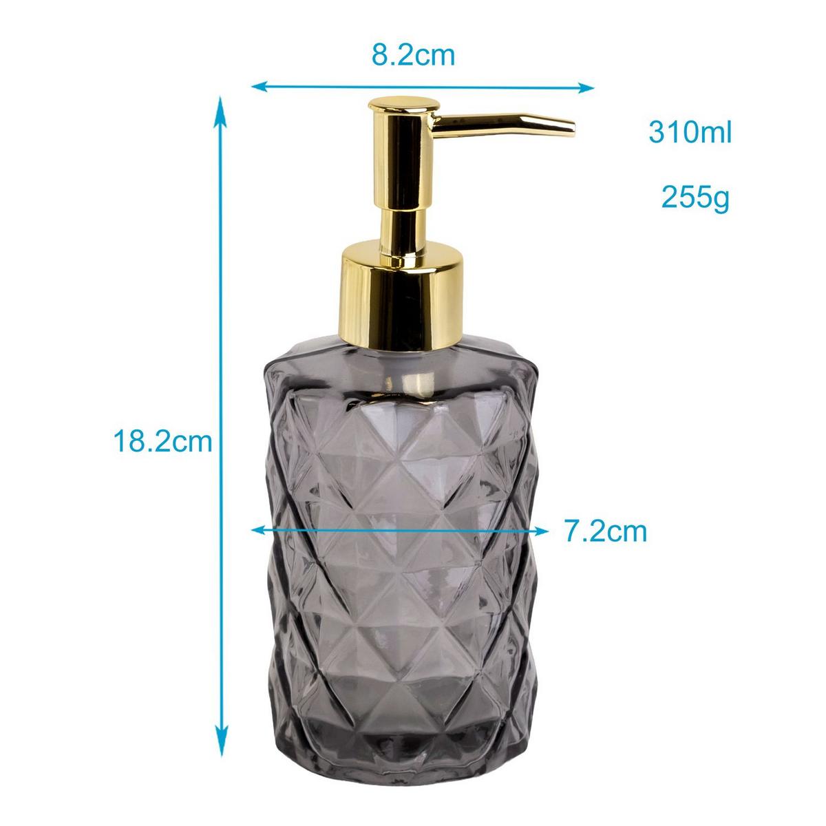SEIFENSPENDER 310ml - Grau, Glas (7.2/18.2/8.2cm) - Intirilife