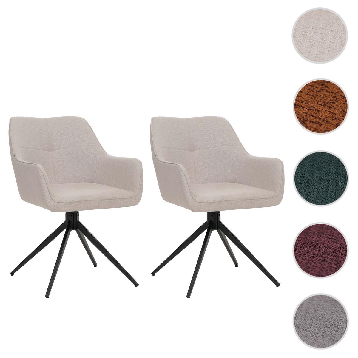 ESSZIMMERSTUHL Schwarz, Cremeweiß 2er-Set - Creme/Schwarz, Textil (53/80/59cm) - MCW