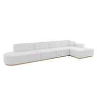 ECKSOFA Ottomane Rechts IREA-L3 - 412x165x80 cm Weiß - Weiß, Holzwerkstoff/Textil (412/165cm) - ALTDECOR