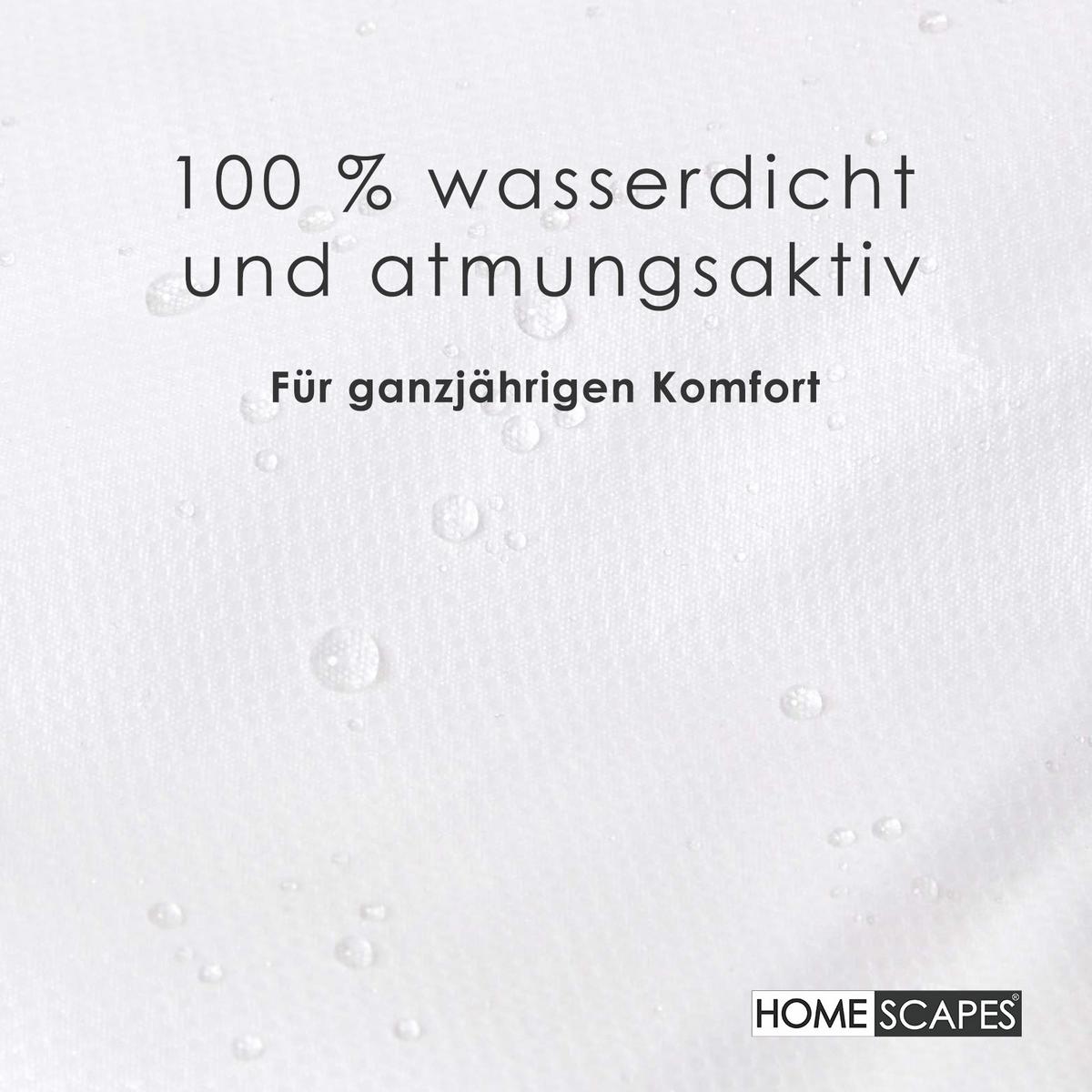 BETTDECKENSCHONER wasserdicht 155/220 cm - Weiß, Textil (155/220cm) - Homescapes