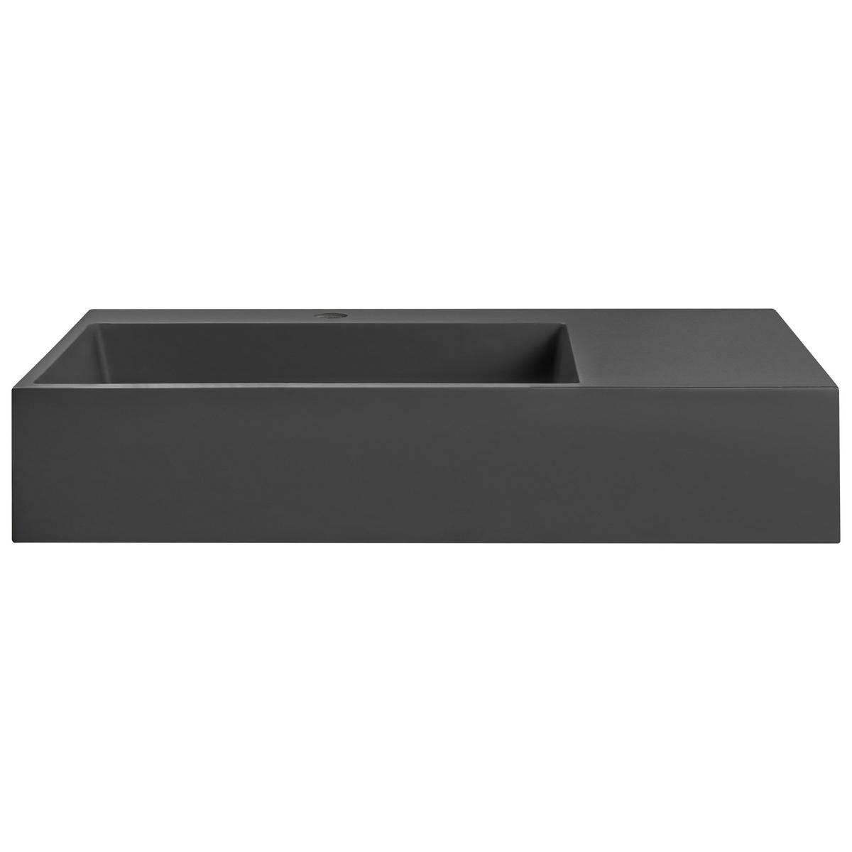 HÄNGEWASCHBECKEN Schwarz 75/43 cm Mineralguss Cusco - Schwarz, Naturmaterialen (75/15/43cm) - Beliani