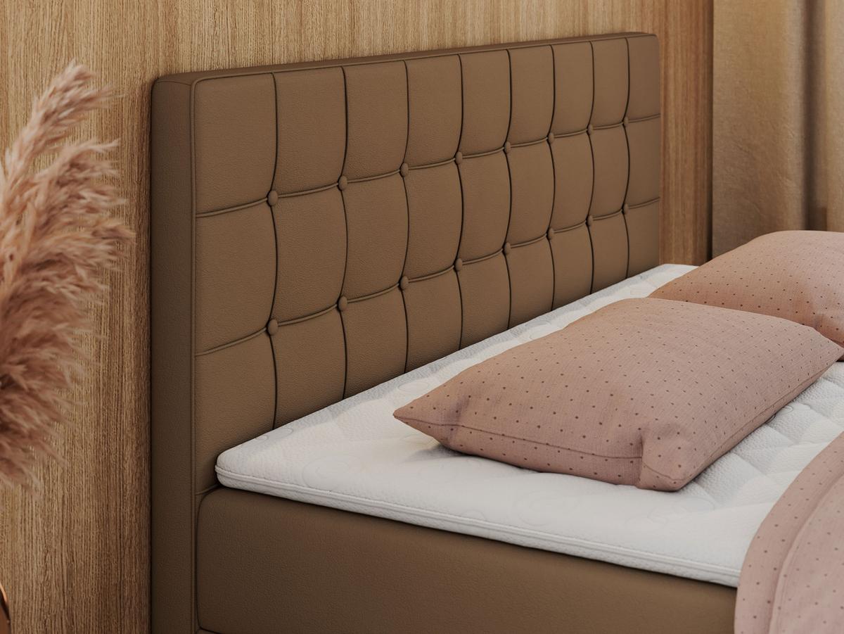 BOXBETT CARMEN 140/200 Braun Kunstleder - H3 - Braun, Holz/Textil (140/200cm) - MKS