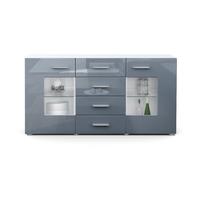 SIDEBOARD Noah Grau Hochglanz - Grau, Holzwerkstoff (139/72/35cm) - Vladon