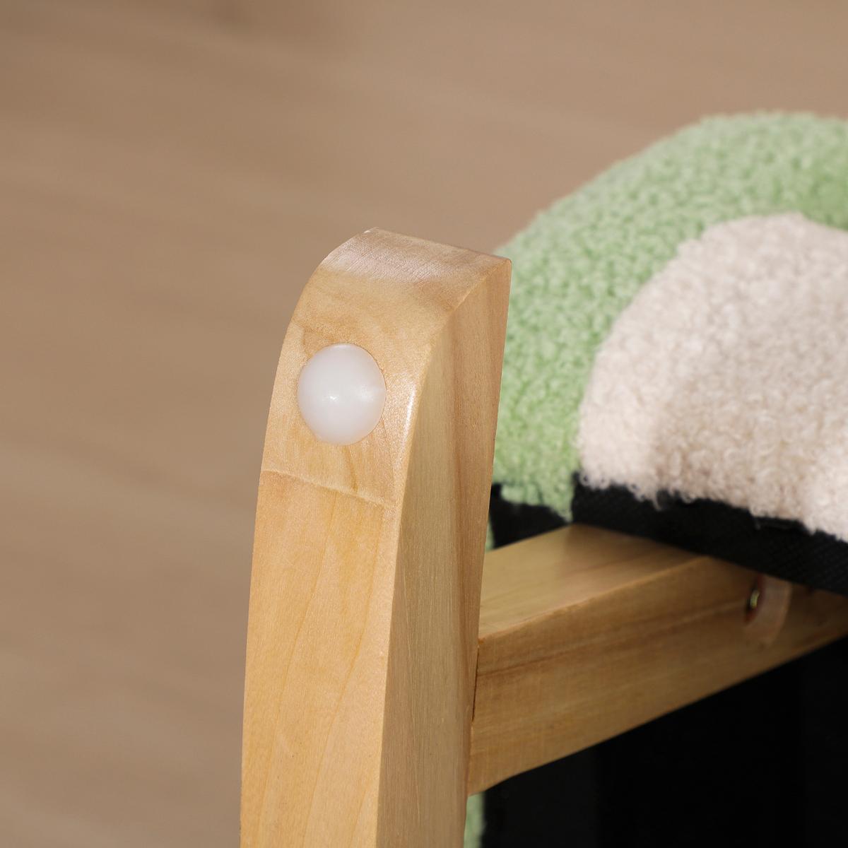 KINDERSOFA Schaukelstuhl für Kleinkinder Kindercouch Babysitz Eukalyptusholz - Grün, Holz (45/44/50cm) - HOMCOM