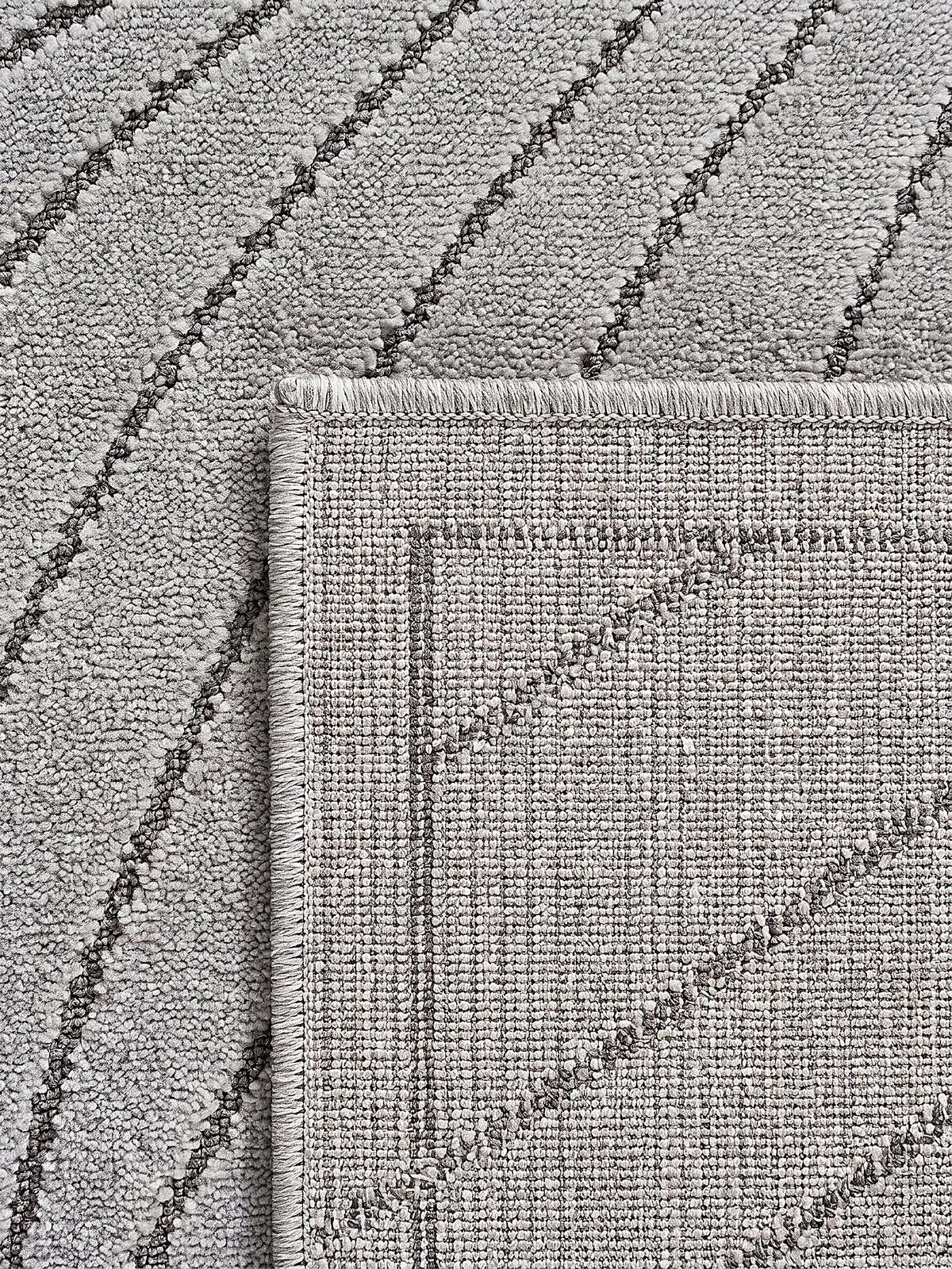TEPPICH Outdoor, Fußbodenheizung-geeignet, mit Blattmotiv, aus Polypropylen, ENGADIN in Silbergrau, 120 x 170 cm - Grau, Textil (120/170cm) - KADIMA DESIGN