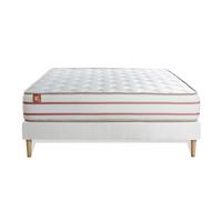 BETT Le Doux Memory-Schaum 160 x 200 cm h4 - Kit Bettgestell Weiß - Beige/Weiß, Karton/Holz (160/200cm) - Marmottes & Co