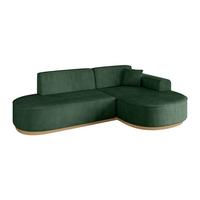 ECKSOFA Ottomane Rechts MARI-L1-v2 - 243x171x83 cm Grün Cord - Grün, Holzwerkstoff/Textil (171/243cm) - ALTDECOR