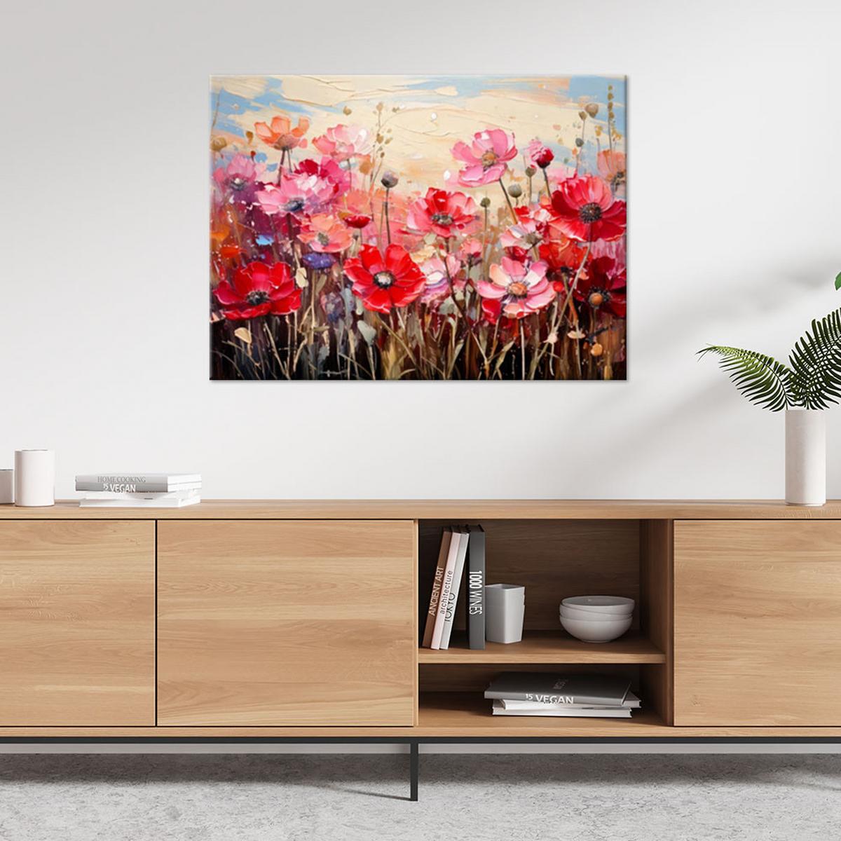 LEINWANDBILD Blumen 120x80cm - Rosa, Textil (120/80cm) - Feeby
