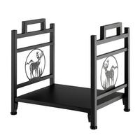 KAMINHOLZSTÄNDER Eisen Schwarz - Schwarz, Metall (46/45/33cm) - COSTWAY