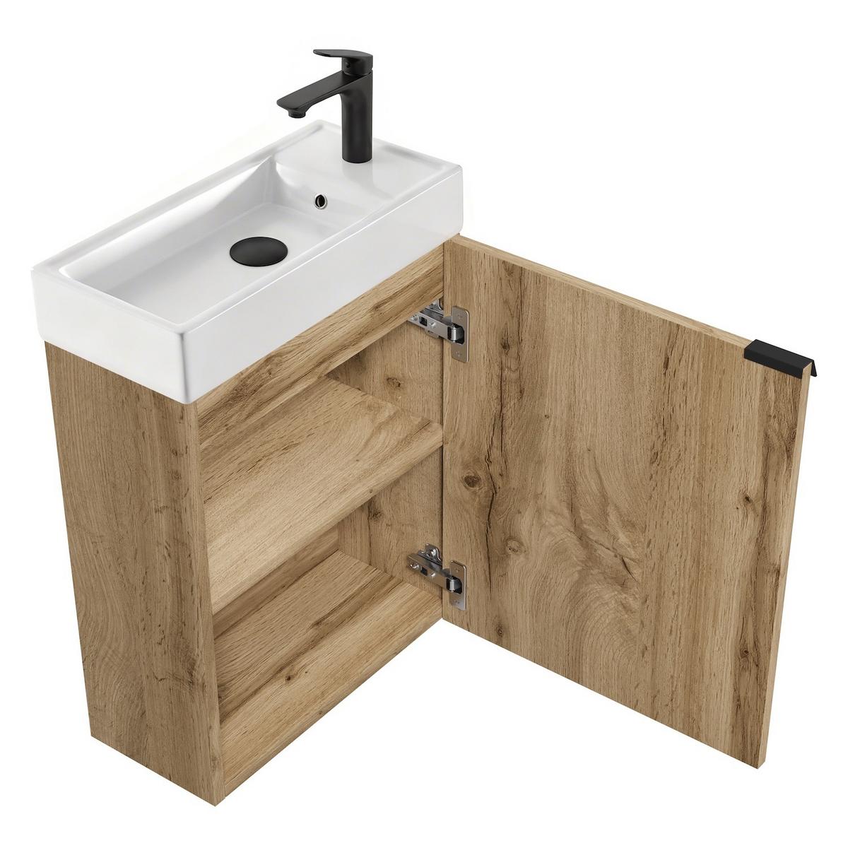 GÄSTE-WC-MÖBELSET Keno 2 Teile Eiche – 50 x 23 x 60cm - Eichefarben, Holz (50/60/23cm) - Badplaats