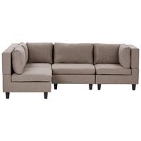 ECKSOFA Modul 4-Sitzer rechtsseitig Braun Stoff Unstad - Schwarz/Braun, Textil (228/152cm) - Beliani