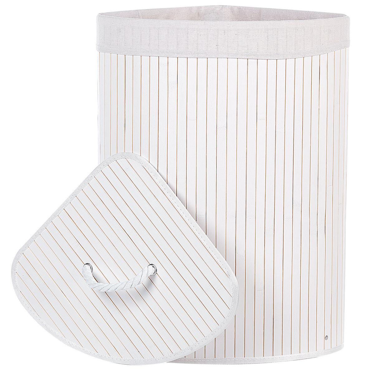 KORB Weiß Matara - Weiß, Holz (60/60/35cm) - Beliani