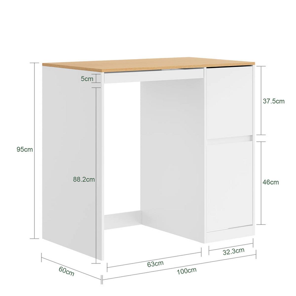 WASCHMASCHINENSCHRANK mit Wäschekorb Weiß 100x60x95 cm - Weiß, Holzwerkstoff (100/95/60cm) - SoBuy
